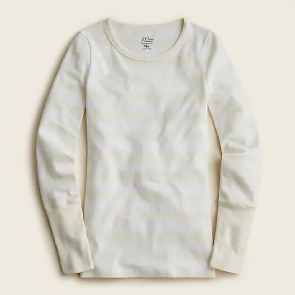 NWT J.Crew Slim Perfect Long Sleeve Striped T-Shirt L Extended Cuff